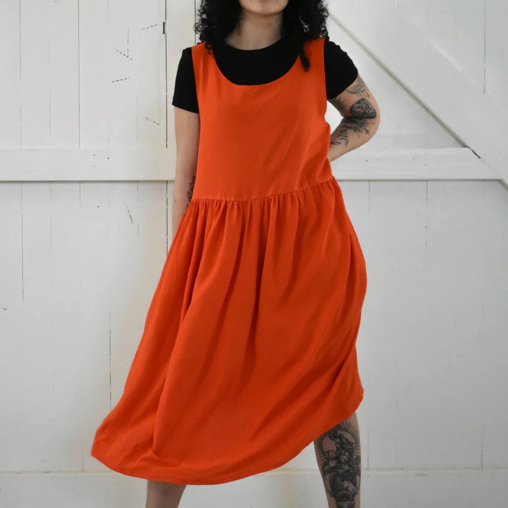 Altar Houseline Red Poppy Meredith Midi Dress